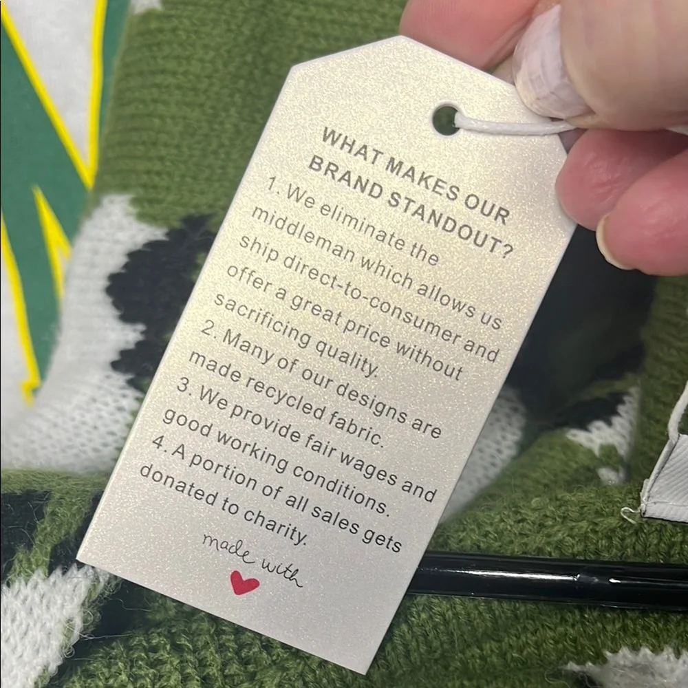 Green Sheep Pattern V-Neck Cardigan Sweater - Picture 8 of 8